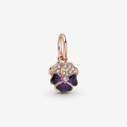 Charm Pendant Pensée Violet Foncé