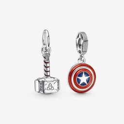 La parure Marvel Avengers Bouclier Captain America et Marteau de Thor