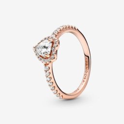Bague Cœur Surélevé Scintillant