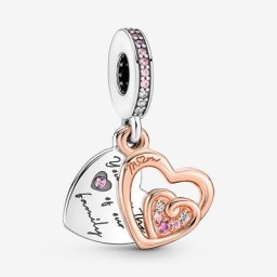 Charm Pendant Double Cœurs de l'Infini Entrelacés