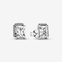 Clous d’Oreilles Halo Scintillant Rectangulaire