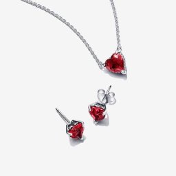 Parure Cœur Halo Scintillant