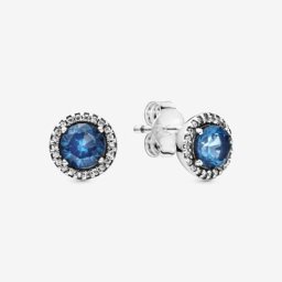 Clous d'Oreilles Sphères Bleus Scintillant