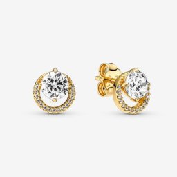 Clous d'Oreilles Halo Rond Scintillant