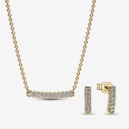 Ensemble Collier et Clous d’Oreilles Barre Pavée Timeless