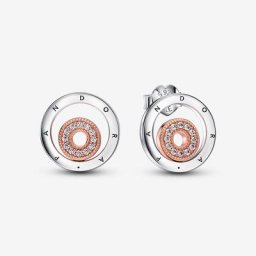 Clous d’Oreilles Cercles Logo Bicolores Signature