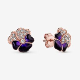 Clous d'Oreilles Pensée Violet Foncé