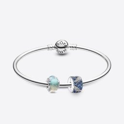 Bracelet Composé Verre de Murano et Clip Plume