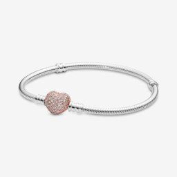 Bracelet Maille Serpent Fermoir Cœur Pavé Moments