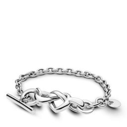 Bracelet Barre en T Cœur Noué
