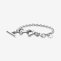 Bracelet Barre en T Cœur Noué