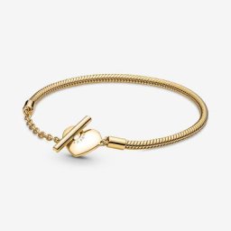 Bracelet Maille Serpent Barre en T Cœur Moments
