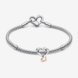 Bracelet Composé Maille Cloutée Cœur