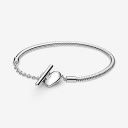 Bracelet Maille Serpent fermoir en T Cœur Moments