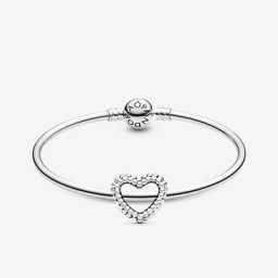 Le Bracelet composé Jonc Cœur Perlé