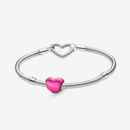 Ensemble Bracelet et Charm Cœur Rose