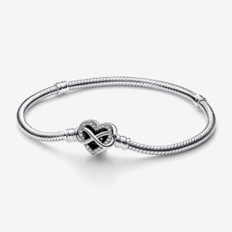 Bracelet Maille Serpent Fermoir Cœur Infini Scintillant Moments