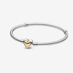 Bracelet Maille Serpent Fermoir Cœur Doré Bombé