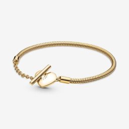 Bracelet Maille Serpent Barre en T Cœur Moments