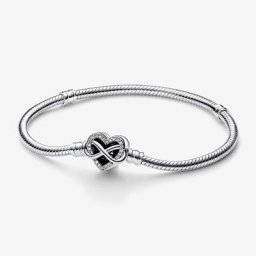 Bracelet Maille Serpent Fermoir Cœur Infini Scintillant Moments