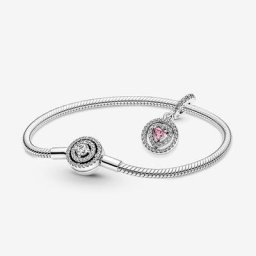 Le Bracelet Composé Cœur Double Halo