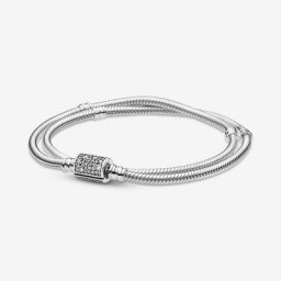 Bracelet Double Tour Maille Serpent Fermoir Barillet Moments