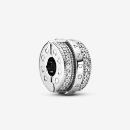 Charm Clip Lignes Pavé&Logo Scintillant