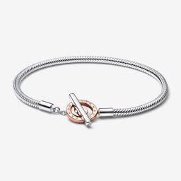 Bracelet Maille Serpent Fermoir en T Bicolore Signature