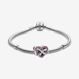 Bracelet Composé Cœur Rouge Famille et Infini