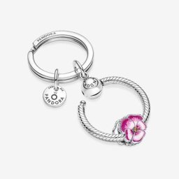 Coffret Cadeaux Porte-Clés à Charms Pensée Rose