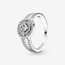 Bague Halo Double Scintillante
