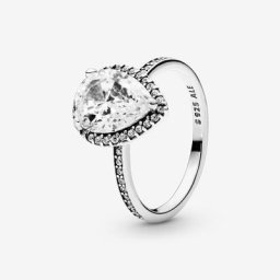 Bague Halo Goutte Scintillant