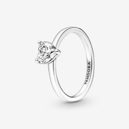 Bague Solitaire Cœur Scintillant