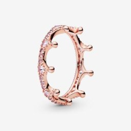 Bague Couronne Scintillante Rose