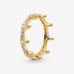 Bague Couronne Étincelante Transparente