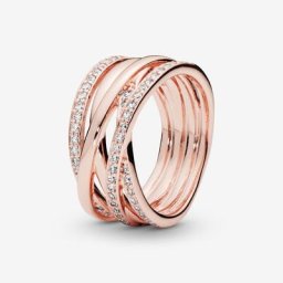 Bague Scintillante&Lignes Polies