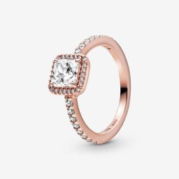 Bague Halo Scintillant Carré