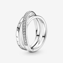 Anneau Triple Pavé Croisé