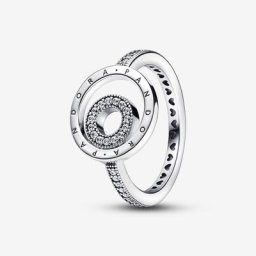 Bague Pavée Cercles Logo Signature