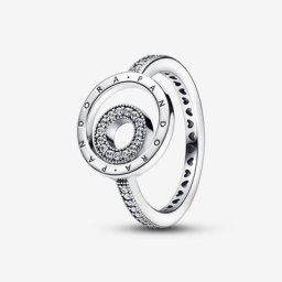 Bague Pavée Cercles Logo Signature