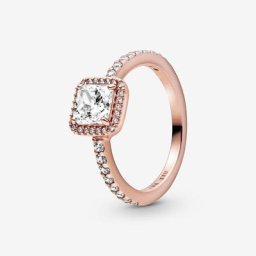 Bague Halo Scintillant Carré