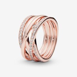 Bague Scintillante&Lignes Polies