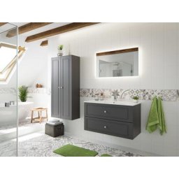 Ensemble meuble SDB Firenze 100 Cottage 4pcs miroir à LED Anthracite