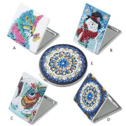 Mini miroir de maquillage ultra-mince peinture au diamant bricolage forme spéciale kit aviation