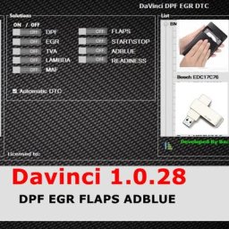Logiciel de remappage de puce DAVINCI V1.0.28 programmeur ECU activation illimitée Davinci 1.0.28