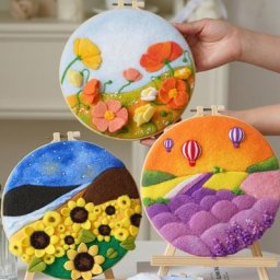 Gatyztoire – Kit de broderie en laine bricolage créatif image en feutre d'aiguille cadeau de