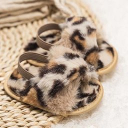 Sandales en peluche pour bébés filles diapositives en fausse fourrure sandales Parker ouvertes