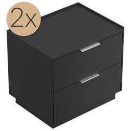 2x Tables de chevet Artem 60cm B avec 2 tiroirs SoftClose Graphite