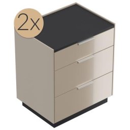 2x Tables de chevet Tamilis 60cm avec 3 tiroirs SoftClose Cubanite