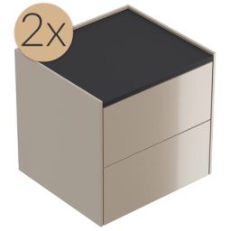 2x Tables de chevet Somnia M 50cm A avec 2 tiroirs Push to Open Kubanit